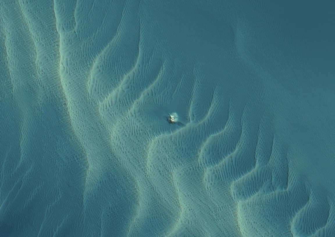 Post-construction bathymetry of the selected area.